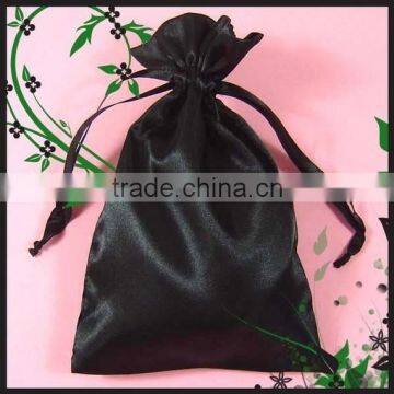 Top Style Black Custom Satin Gift Bag