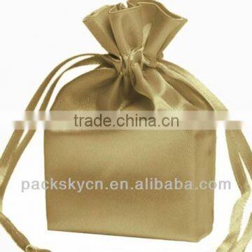 Top Style Gold Plain Wedding Satin Gift Bag