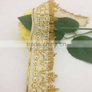 braid bullion wire metallic golden curtain trimming lace