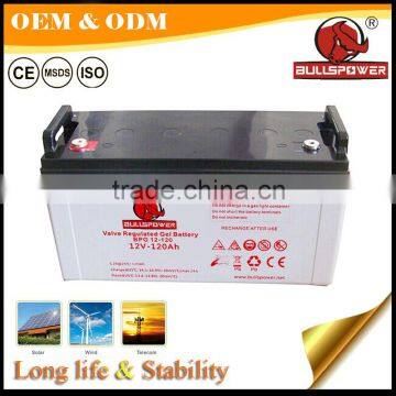 solar gel battery 120ah 12 v for solar power system 10kw