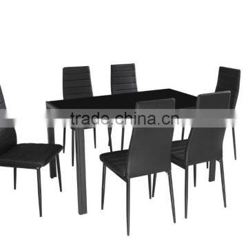 Simply Glass dining set with 4 chairs in KD structure