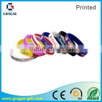 Country name printing silicone bracelets