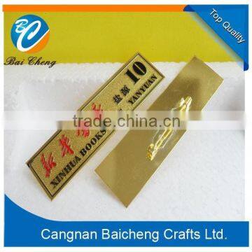 Gold Plating Enamel Color Name Badge With Safety Pin Welcome Hotel and Company Logo Engraved Cost Reasonable photo-3