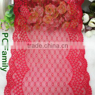 18.5 cm red Nylon Spandex stretch lace for garment dress