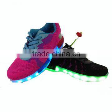 Cheap Price and Good Quality Flyknit Upper LED Light Shoes Latest Design