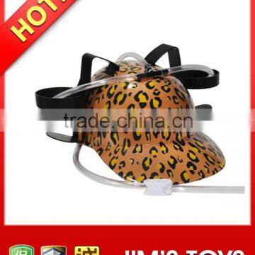 Leopard Print Beer Helmet Drinking Hat Funny Carnival Hats