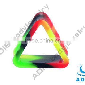 acrylic triangle hollow earring gauge