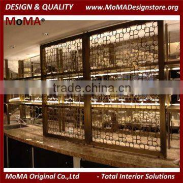 High End Custom Metal Art Work, Stainless Steel Restaurant Partition Design