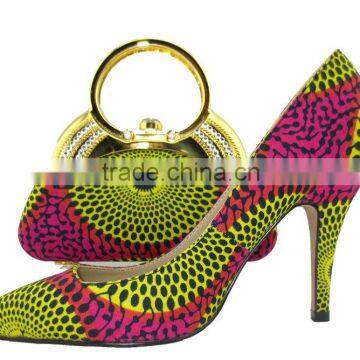 African Wax Printed Fabrics high heel shoes and bags to match women                        
                                                Quality Choice