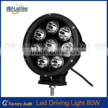 Wholeale new design 12v 24V 7inch 80w led work light led driving light for truck, ATV, SUV, jeep, boat
