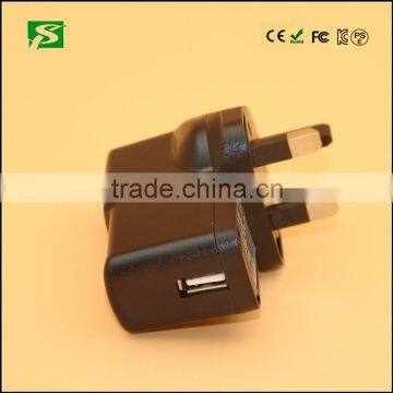 CE,RoHS approved !! UK 3 pin flat usb wall charger