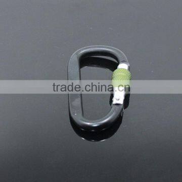 Wholesale D shaped custom logo aluminum carabiners with lock