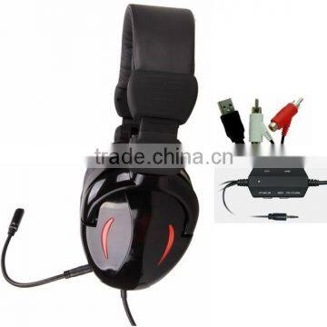 Stereo Video gaming headset for Xbox one/Wii/PS3/PS4/XBOX360/PC/MAC with microphone, foldable headband