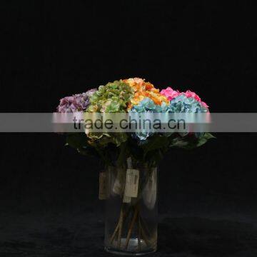 Single Wholesale Silk Flower Hydrangea for Decoration With 30 Forks photo-2