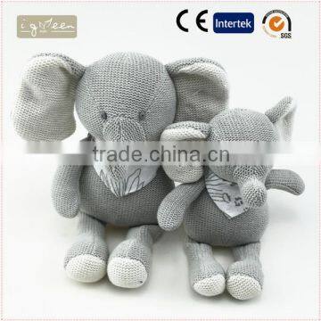 I-Green Toy Series-Fashional Style Promotional Knit Stuffed Cotton Elephant