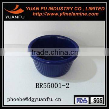 Blue melamine sauce dish