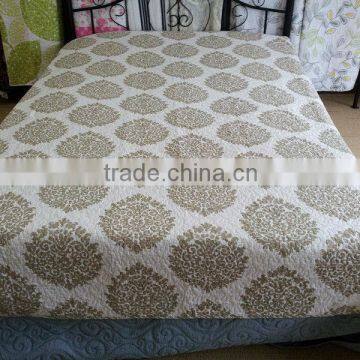 Elegant block printed quilt/bedspread 3 pcs