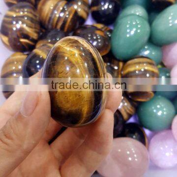 Golden Shinny Tiger Eye Gemstone Eggs Yoni Eggs for Decoration