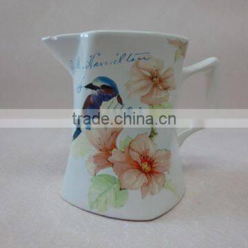 fine decal ceramic water pitcher jug