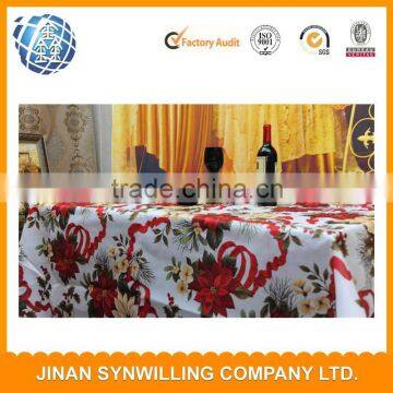 different colorful printed table cloth