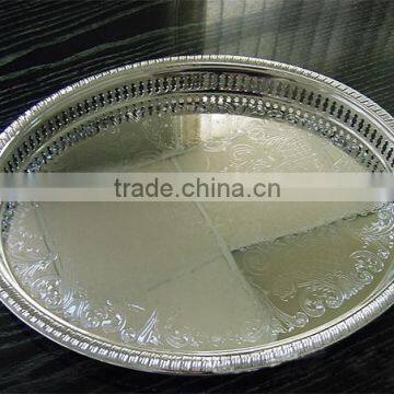 Round Plate Modern Design Silver Platter Metal Plate Serve up Entertaining Breakfast Collect Mails for Hotel Household photo-6
