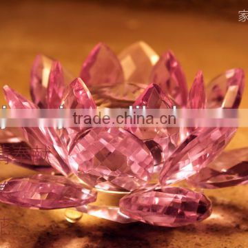 Beautiful Pink Crystal Lotus Flower For Wedding Room Decoration