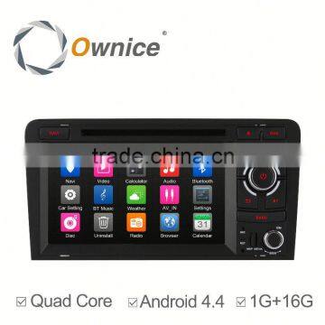 Ownice android4.4 Quad Core Car Audio GPS Navi system for Audi A3 S3 support RDS FM AM radio