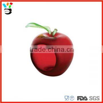 red apple shaped glass tealight holder