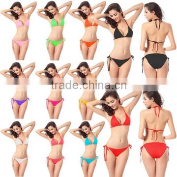 New Bikini sexy lingerie swimsuit underwear and swimwear erotic fun 11 candy colors bikini set free shipping