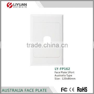 LY-FP162 With PVC, ABS 1 port 120 type rj45 network faceplate/face plate with 1 2 3 4 6 port