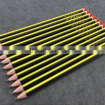 HB Triangular wooden Striped Pencil