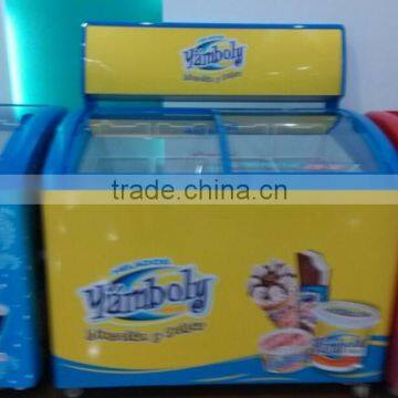 High quality sliding door ice cream freezer for sale