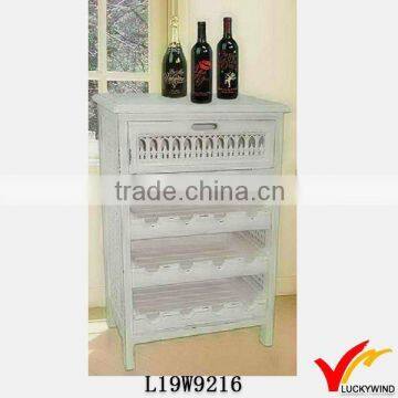 French Chic Retro White Wood Wine Organizer