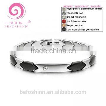 unique tungsten bracelet stainless steel bracelet germanium magnetic bracelet high polish fits 7.5inch wrists