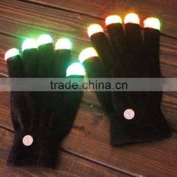 Foreign trade led luminous gloves factory direct LED colorful luminous magic gloves LED flash Gloves Black