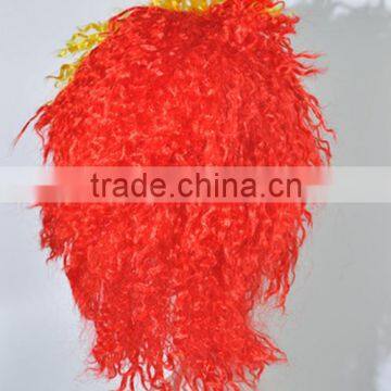 Half and half color wig Afro curls explosion synthetic crazy and funny wig N300