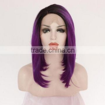 Heat resistant Lace front wig Synthetic hair Bob Straight Ombre N525