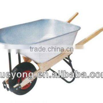 Zinc coat contractor steel wheelbarrow with wood handle