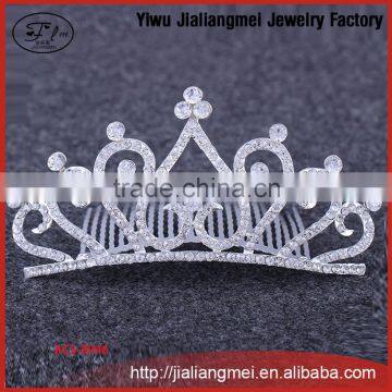 new fashion alloy rhinestone women crown hair comb bridal jewelry accessories yiwu factory direct wholesale