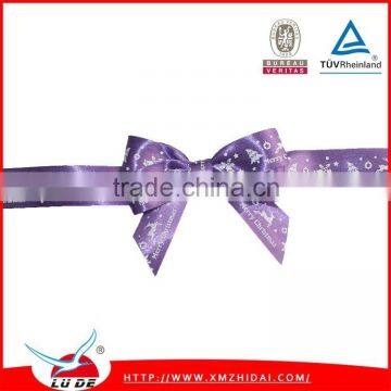 2015 Pre made satin ribbon handmade flowers with loop,gift ribbon bow