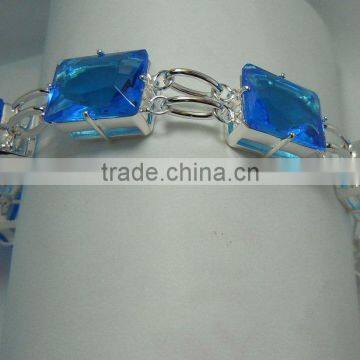 blue topaz sterling silver bracelet