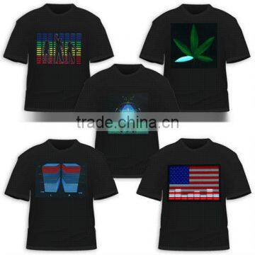 high brightness led el t-shirt ,flashing with the sound