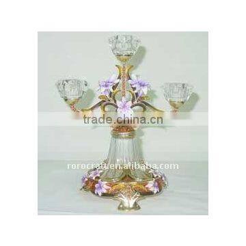 pewter design crystal candle stick holder antique crystal candle holder fashion craft