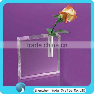 Acrylic Vase Table Top, Customize Clear Flower Vase, Square Acrylic Vase