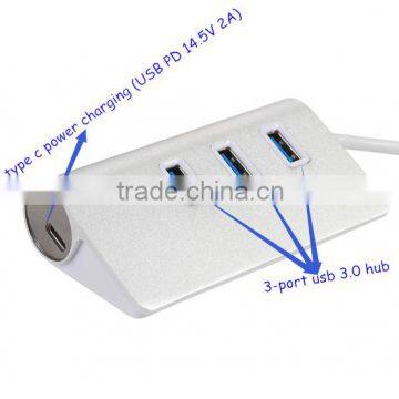 Type C usb 3.0 with charging port interface type and type c 3 port usb 3.0 hub with 1 charging port for macbook