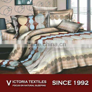 grey circle luxury pattern printed bed in bag comforter sheet set 3D