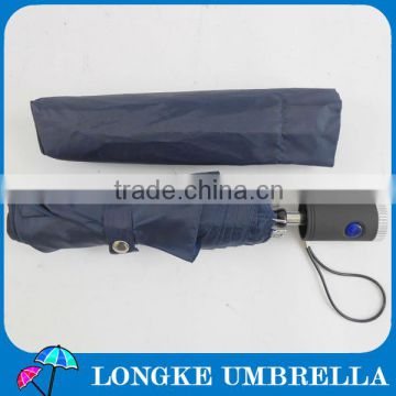 3 fold umbrella with torch handle/LED umbrella