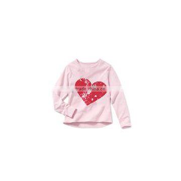 custom logo imprinted heart-shaped cotton Jersey Long-Sleeved Pyjamas girls323