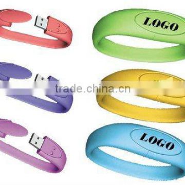 hot selling promotion gift usb silicone wristband