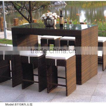 6 / 8 Person Hotel Outdoor Rattan Bar Chair & Stool Pub & Bistro Chair & Stools